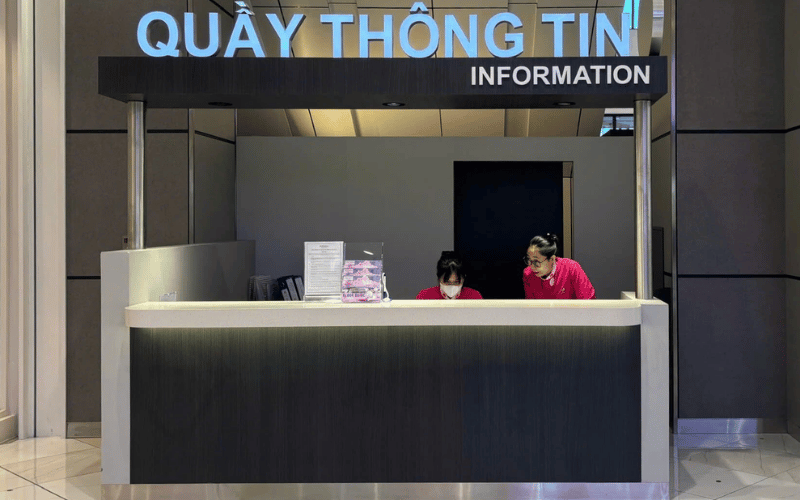 Quầy thông tin hỗ trợ mượn xe lăn và xe nôi là tiện ích AEON MALL Thanh Hóa.